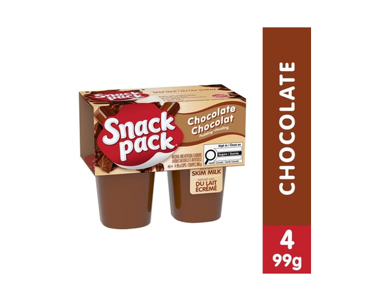 Snack Pack® Chocolate Pudding Cups Box of 4 Pudding Cups - 396 g