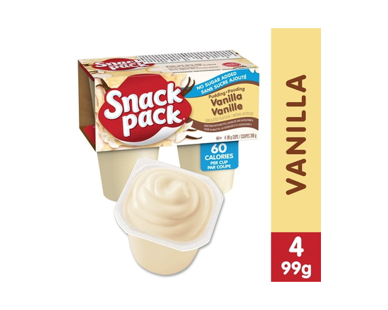 Snack Pack® No Sugar Added Vanilla Pudding Cups - 396 g