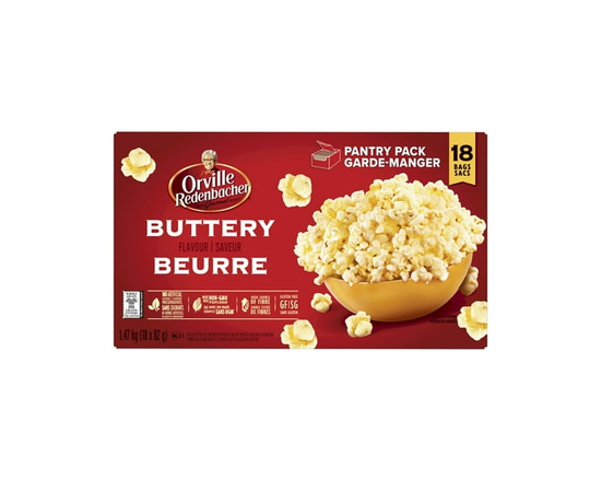 Orville Redenbacher saveur Beurre Micro-ondes Maïs Soufflé - 18 Sacs - 82 g