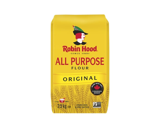 Robin Hood Original All Purpose Flour, Made with 100% Canadian Wheat, 2.5kg - 2.5 kg