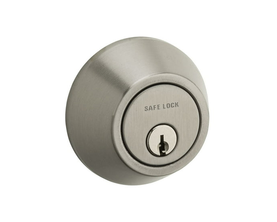 Weiser Safe Lock Satin Nickel Round Deadbolt/Entry Door Lock with Key