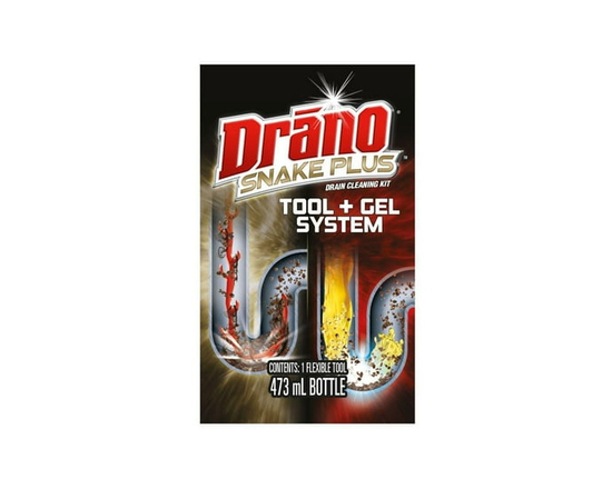 Drano® Snake Plus Drain Cleaner and Clog Remover Kit, Kit includes 58cm Flexible Tool and a 473ml Bottle - 473 mL