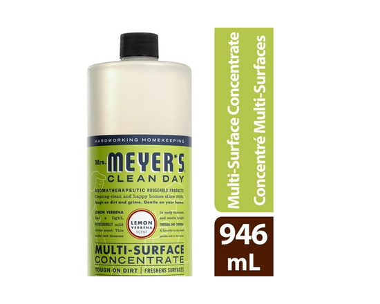 Mrs. Meyer's Clean Day Multi-Surface Concentrate All Purpose Cleaner, Natural Cleaner, Lemon Verbena Scent, 946ml - 946 mL