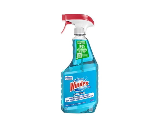 Windex Original Blue Glass and Window Cleaner, Bottles Made from 100% Recycled Plastic, 765mL - 765 mL