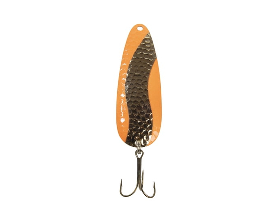 Cuillère Lucky Strike Baitworks Devil Bait - 2,5", 2/5oz, Laiton Martelé/Orange - 1 paquet - 2.5 pouces