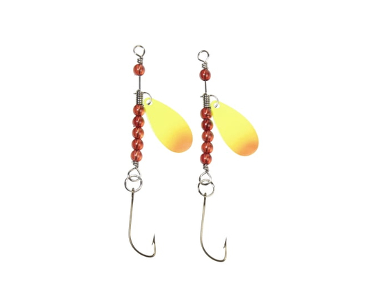 Lucky Strike Premium Victor Spoon, Yellow Flash, 2Pk Spinner Spoon Fishing Lure - 1"