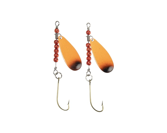 Lucky Strike Baitworks Victor Spoon, 2-pack, 1.5" Orange/Black Fishing Spoon - 1.5 "