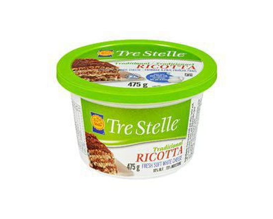 Tre Stelle Traditional Ricotta Fresh Soft White Cheese
