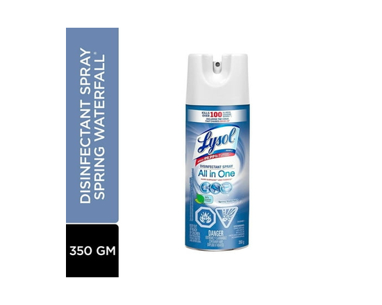 Lysol Disinfectant Spray, All in One, Spring Waterfall, Disinfect and Eliminate Odours on Hard Surfaces and Fabrics, Kills 99.99% of Viruses & Bacteri