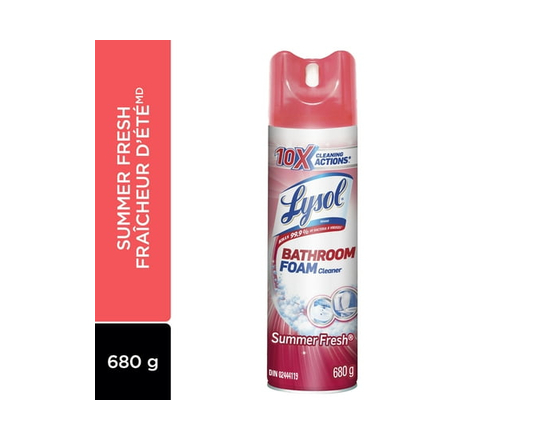 Lysol Bathroom Cleaning Foam, Summer Fresh, Destroys Soap Scum, 680g