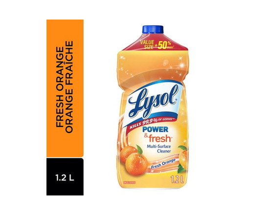 Lysol All Purpose Cleaner, Pour, Orange, Multi Surface Cleaner, 1.2 L