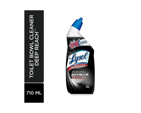 Lysol Toilet Bowl Cleaner, Deep Reach, Removes Limescale, For Cleaning and Disinfecting, Stain Removal, 10x cleaning power, 710ml - [710 ml]