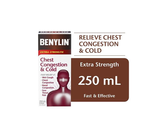 BENYLIN® Extra Strength Chest Congestion & Cold Syrup, Relieves Wet Cough & Sore Throat Pain