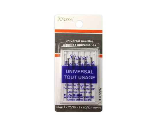 Aiguilles Universelles KLASSE´, Tailles Assorties 2-70/10, 2-80/12, 1-90/14