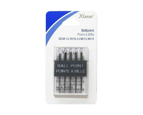 Aiguilles à Pointe Boule KLASSE´ Tailles assorties 2-70/10, 2-80/12, 1-90/14, 5 pièces