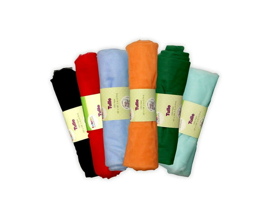 FABRIC CREATIONS Assorted Tulle Fabric - 137 cm (54 in) × 274 cm (108 in) (1.4 m (1.53 yd) × 2.74 m (3 yd)), 100% Nylon, Assorted Colours - 54" x 108"