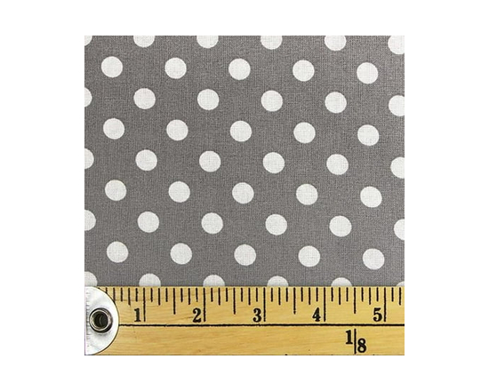 FABRIC CREATIONS Grey with White Polkadots Fat Quarter Pre-Cut Fabric - 46 cm (18 in) × 53 cm (21 in) / 45 cm (17.7 in) × 53 cm (20.9 in), 18x21 - 18"