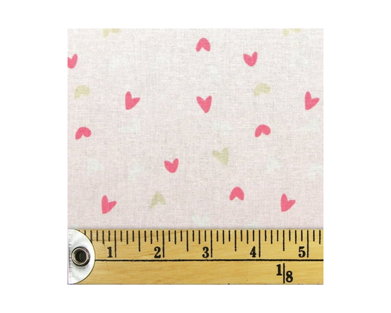 FABRIC CREATIONS White with Drawn Fuchsia and Grey Hearts Cotton Fat Quarter 45 × 53 cm (18 × 21 in), Light Pink, 18x21 - 18" x 21"