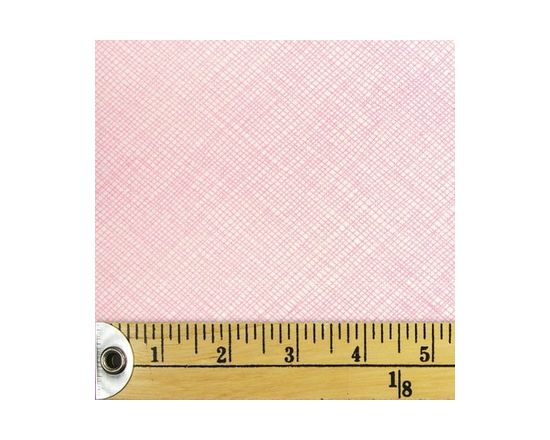 Fabric Creations White with Light Pink Pencil Crosshatch Fat Quarter Pre-Cut Fabric - 18" x 21" / 45cm x 53cm - 18" x 21"