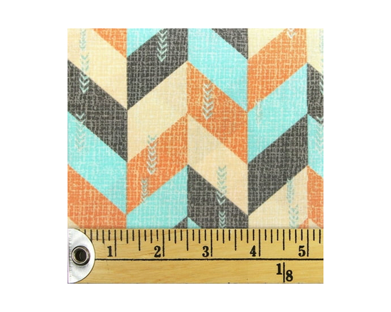 Fabric Creations Colourful Desert Checkered Chevrons with Arrows Fat Quarter Pre-Cut Fabric - 18" x 21" / 45cm x 53cm - 18" x 21"