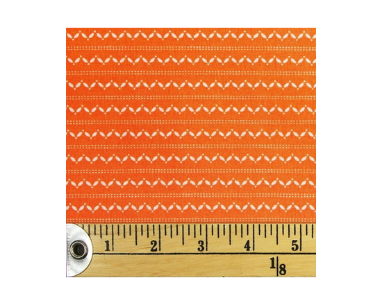 FABRIC CREATIONS orange with blanc Chevron Stitches fat quarter Pre-Cut Fabric - 46 cm (18 in) × 53 cm (21 in) / 45 cm (17.7 in) × 53 cm (20.9 in), 18