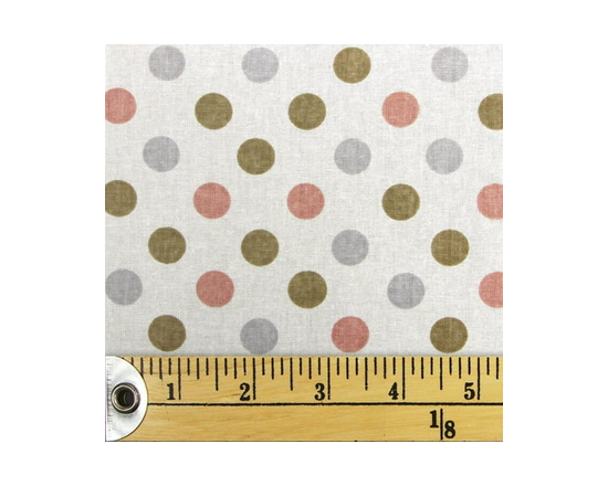 FABRIC CREATIONS blanc gris, or, et Rose pois pois coupon fat quarter 45 × 53 cm (18 × 21 po), tan - 18 pouces x 21 pouces