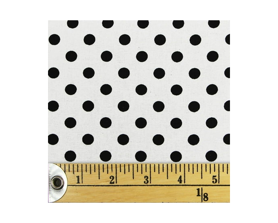 FABRIC CREATIONS blanc noir Polka Dots fat quarter, 45 × 53 cm (18 × 21 in), 18x21 - 18 pouces x 21 pouces