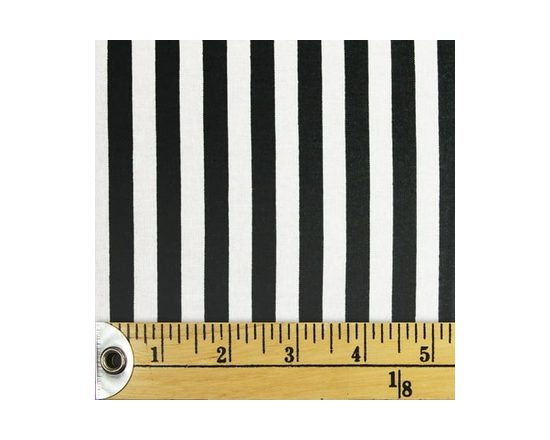 Fabric Creations Black and White Stripes Fat Quarter Pre-Cut Fabric - 18" x 21" / 45cm x 53cm - 18" x 21"