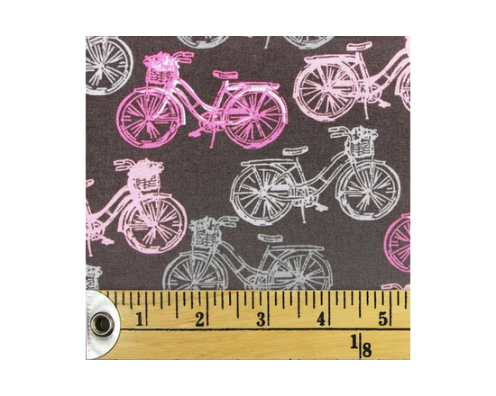 FABRIC CREATIONS Brown Bicycles Cotton Fat Quarter, 45.7 × 53.3 cm (18 × 21 in), 18x21 - 18" x 21"