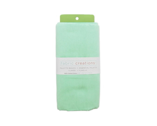 FABRIC CREATIONS 100% Cotton Flannel Pre-cut Fabric, Blue - 2 yards x 42" (Green)
