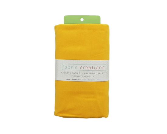 FABRIC CREATIONS 100% Cotton Flannel Pre-cut Fabric, Blue - 2 yards x 42" (Yellow)
