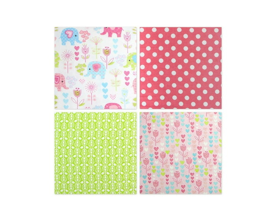 Ensemble de tissu pré-coupé en flanelle 4 x 1/2 yd - bébé fille