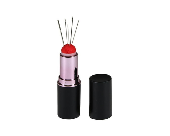 Lipstick Pin Cushion with 5 Needles