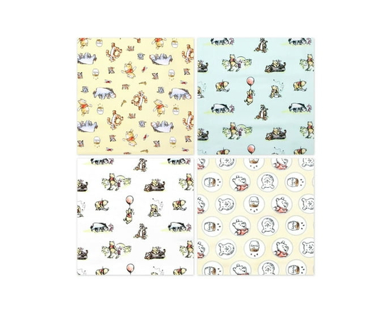 FABRIC CREATIONS Disney Winnie the Pooh Cotton Fat Quarter Bundle, 4-Piece, 4x18x21 - 18" x 21"