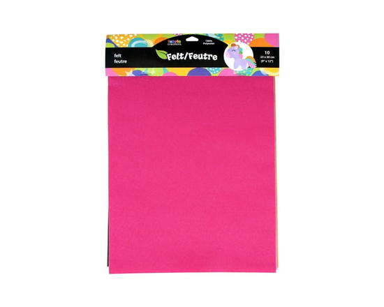 Fabric Creations Rainbow ClassicFelt™ Squares, Rainbow, 10 pack, 23 × 23 cm (9 × 9 in) - 9" x 12"