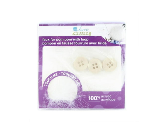LOVE KNITTING Pom Pom 10 cm (4 in) White - 2 pcs