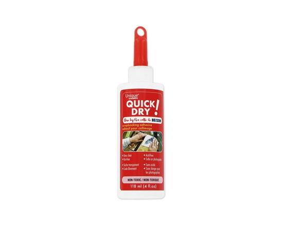 Colle artisanale à séchage rapide UNIQUE CREATIV — transparente, 118 ml (4 oz liq.), sans acide et sans danger pour les photos