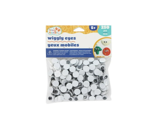 TINY HANDS Wiggly Eyes - 10 mm (0.39 in), 250 pcs, Age 5+
