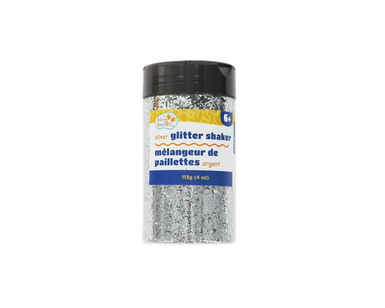 TINY HANDS Silver Glitter Shaker, 113g (4 oz), Age 6+, Kids, Crafts, Party Decoration