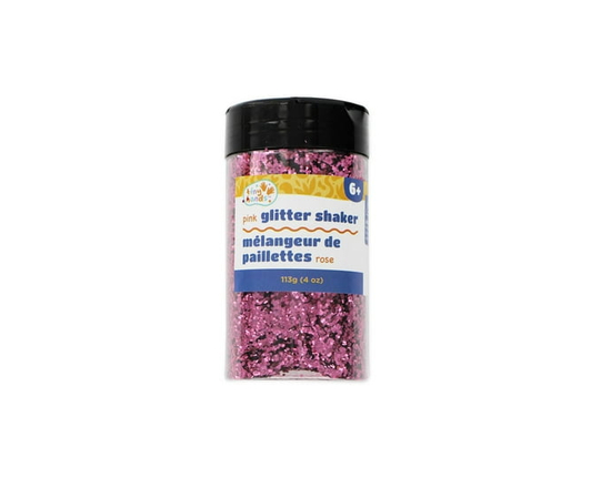TINY HANDS Pink Glitter Shaker, 113g (4 oz), Age 6+, Kids, Crafts, Party Decoration - 4 oz