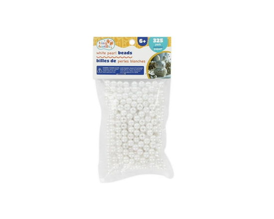 TINY HANDS White Pearl Beads, 325 pack, 7.25 mm (0.3 in), Age 6+