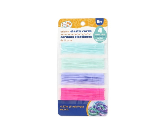 TINY HANDS Elastic Cords, Unicorn Colours, 4 pcs, Age 6+, Kids, DIY Crafts