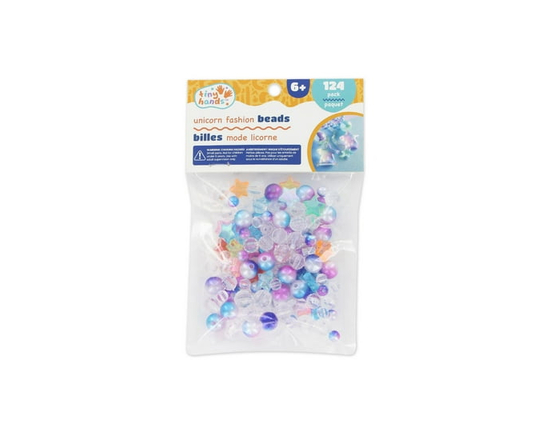 TINY HANDS Unicorn Fashion Beads, 124 pcs, Assorted Shapes, 124pcs