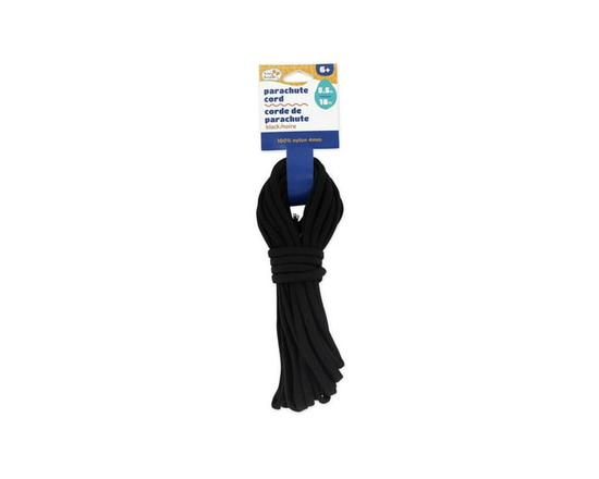 TINY HANDS Parachute Cord, noir, 100 % Nylon 4 mm (0.16 in), 5.5 m (18 ft), Age 6+, Kids, Crafts