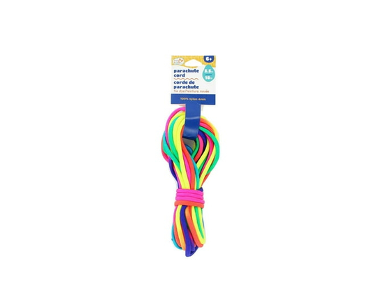 Cordon de parachute TINY HANDS, Tie Dye, 100 % nylon 4 mm, 5,5 m (18 pi), 6 ans et plus, enfants, travaux manuels