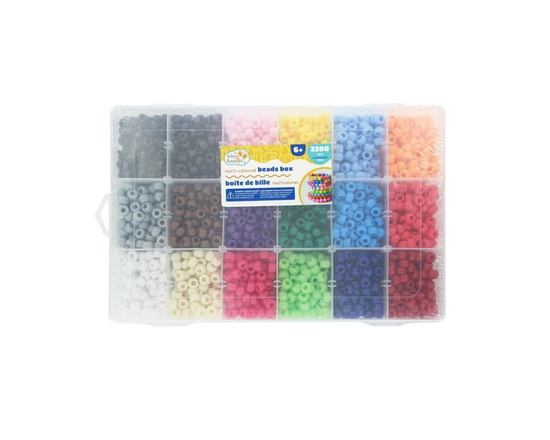 TINY HANDS Beads Box, Assorted Colours, 2300 pcs, Age 6+, Kids, Crafts, Fun Activity