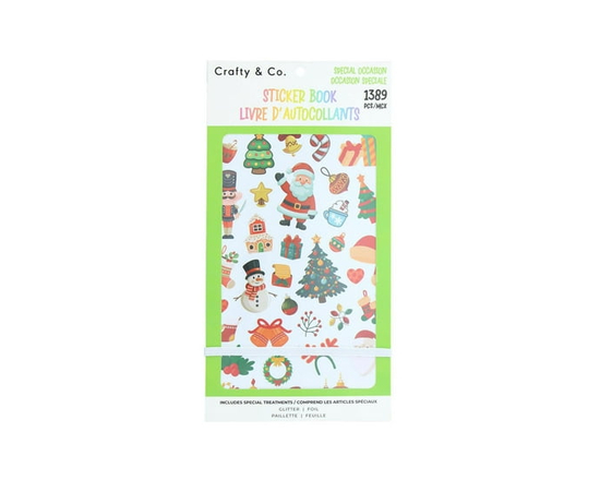 CRAFTY & CO. Seasonal Sticker Book 1389 pcs, Festive Edition