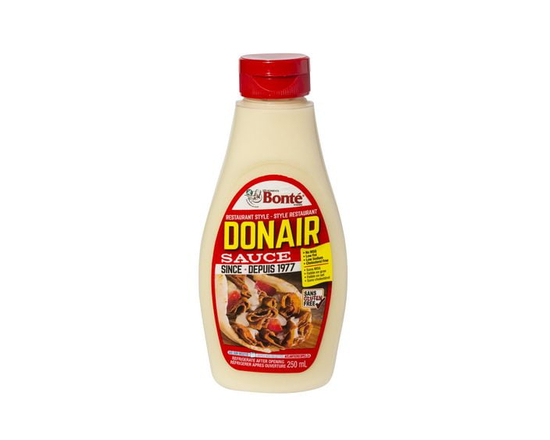 Bonte Foods Limited restaurant style donair sauce 250 ml squeezable bottle