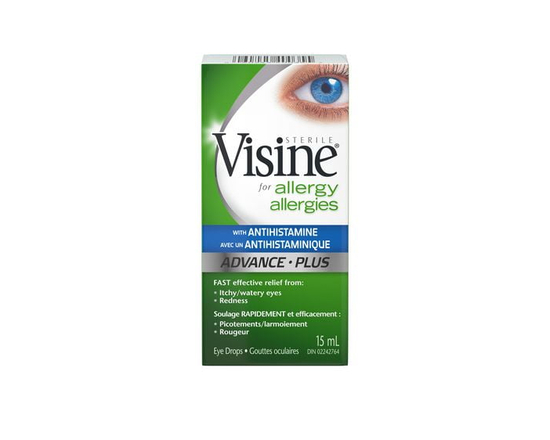Visine Advance with Antihistamine Allergy Eye Drops, 15 mL