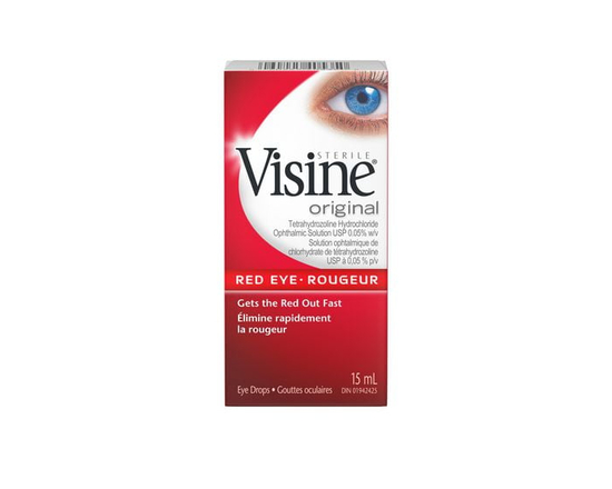 Visine Original Eye Drops, Eye Irritation, Dust, Smoke, Dry Eyes, Red Eyes, Tetrahydrozoline Hydrochloride Ophthalmic, 15 mL